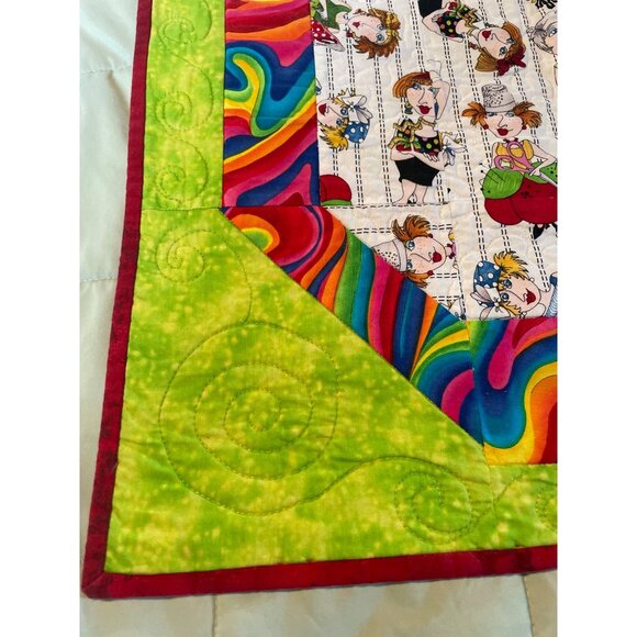 Table Runner 100% Cotton Quilted Women Sewers Quilters Themed - Picture 2 of 7